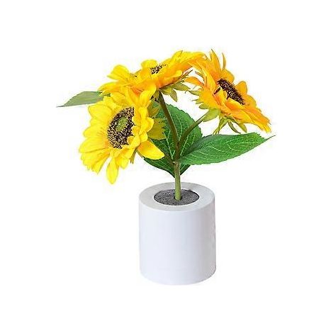 Lampe de chevet décorative LED effet tournesol, lumière chaude (1/2)