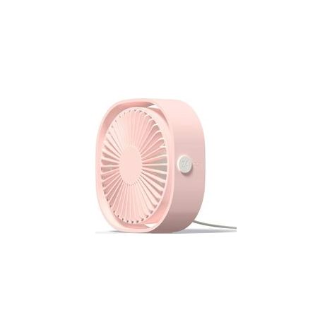 Mini ventilateur USB de table rose, silencieux 3 vitesses réglables – Ventilateur portable pour bureau, maison, chambre–