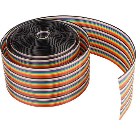 Câble plat arc-en-ciel 40P – 5m – espacement 1.27 mm – largeur 5.08 cm – ruban coloré (1/5)