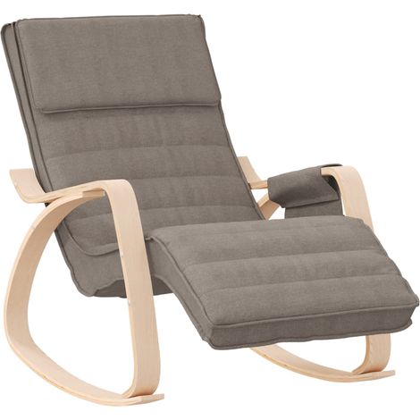 Fauteuil relax TV rembourré pour salon en tissu taupe DEC029087