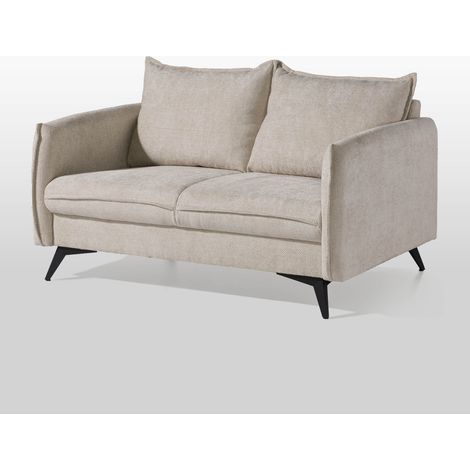 Sofa 2-Sitzer Chenille 138x100x86 beige OLIVIAMassivmoebel24 GmbH