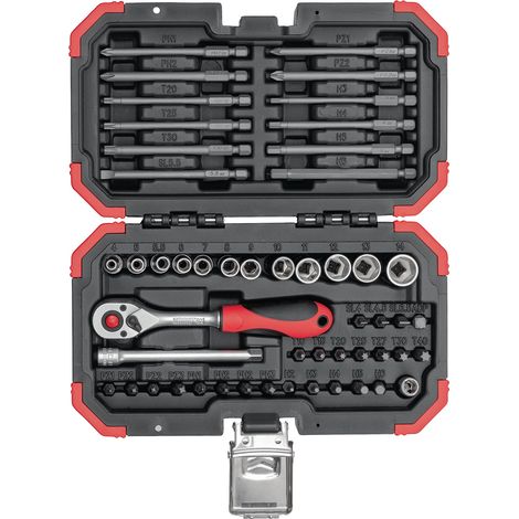 Assortiment de clés à douilles et embouts R33003051 51 pièces 1/4 pouce SW 4-14mm Z.72 GEDORE RED
