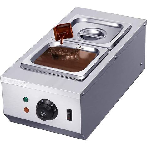 Bain-marie pour chocolat chaudière électrique pour faire fondre le chocolat machine à chocolat en acier inoxydable 2 réservoirs 6L 220 V 600 W (1/5)