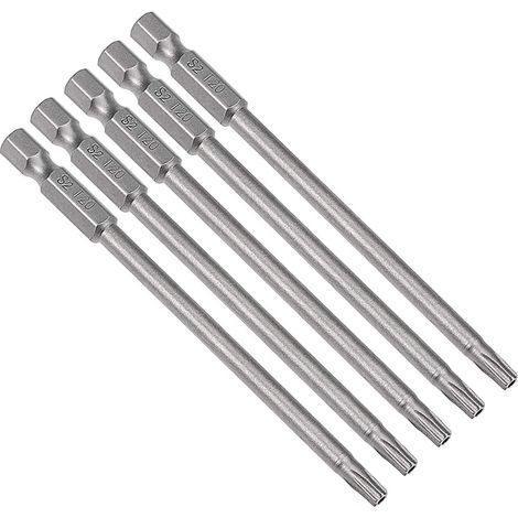 Embout de Tournevis T20 Torx 1/4" Hex 100mm Long 5pcs (1/5)