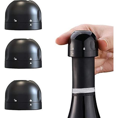 3er-Pack Champagnerverschlüsse, wiederverwendbare Silikon-Weinflaschenverschlüsse, Vakuumverschlüsse für Sekt und andere alkoholische Getränke (1/5)