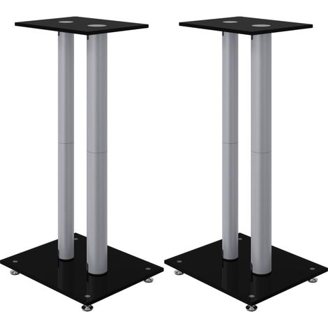 Supports de haut-parleurs 2 pcs noir/argenté 2 piliers CFW31864 (1/5)