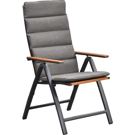 Athos Set 13tlg 6 Klappsessel mit Auflagen 1 Tisch 150x90 cm