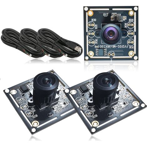 Lot de 3 Module caméra, Objectif grand angle 160°, Résolution 720p 30ips, Câble USB 1/2/3m, Pour surveillance et automatisation (1/5)