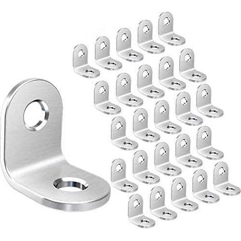 Équerres de Fixation Équerre Angle en 90 Degrés à Droit 20 x 20 x 16MM 50 Pcs Acier inoxydable Acier (1/5)
