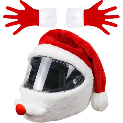 chef de moto P re No l amusant en peluche avec gants de No l (1/5)