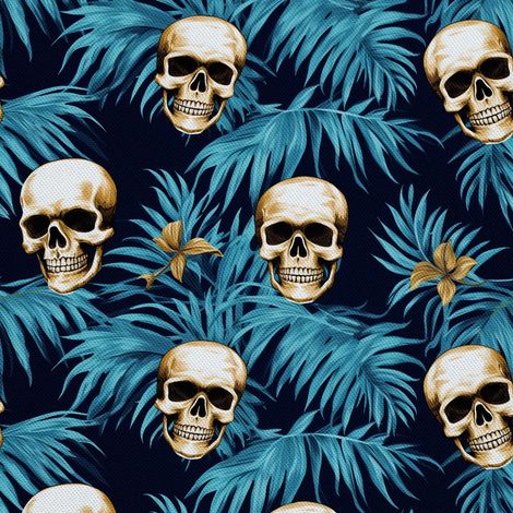 Tela decorativa para exteriores Oxford - Motivo de calavera I DX4823 (1/5)