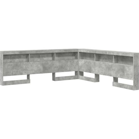 Tête de lit,Panneau décoratif de rangement Gris béton 200 cm Bois d'ingénierie CFW2177041 (1/5)