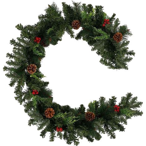 Guirlande De Noël Artificielle - Vigne À Baies Rouges - Pour Cheminée Porte Escalier Mur Fenêtre - 2 M (1/5)