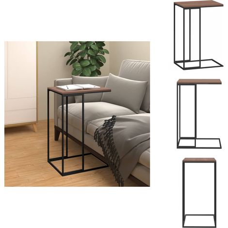 Beistelltisch Schwarz 40x30x59 cm Holzwerkstoff - Beistelltisch - Couchtisch - C-Design - Schwarz - Holzwerkstoff (1/5)