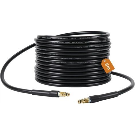 Tuyau de nettoyage haute pression 6m pour Karcher K2-7, tuyau de rechange 5800 psi, raccord rapide, jet de lavage, nettoyage de voiture, route, jardin (1/4)