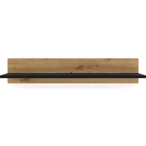 NUKA G 100 cm scaffale a parete in rovere artigianale / nero opaco (1/4)