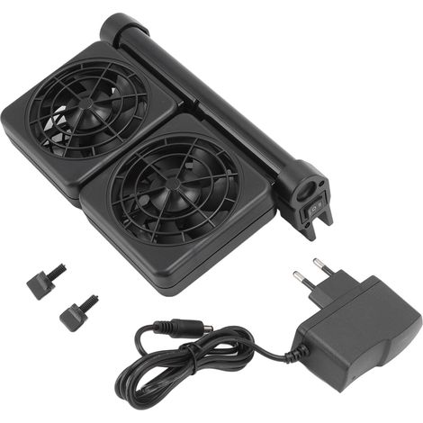 Ventilador de refrigeración para acuarios de agua dulce y salada, 2 velocidades, ángulo ajustable, 2 cabezales.