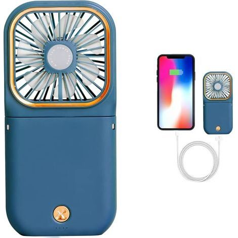 Tragbarer Ventilator, USB-Ladefunktion, Mini-Tischventilator, 3000-mAh-Akku, auch als Powerbank verwendbar (1/5)
