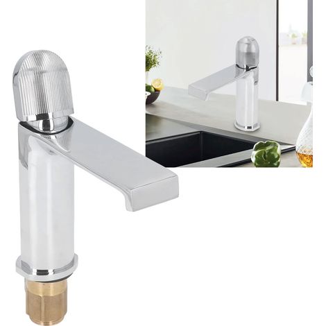 Rubinetto per lavabo, G/2 Rubinetto in ottone da incasso, rubinetto monocomando per lavabo da bagno per acqua calda e fredda per cucina, giardino e WC. (1/5)