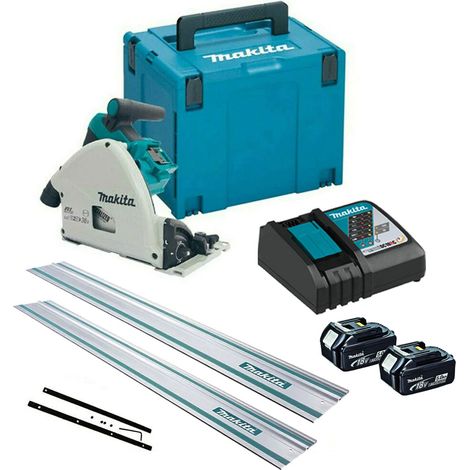 Makita DSP600PT2 36v Twin 18v Brushless Plunge Cut Circular Saw 2x Guide Rails (1/5)