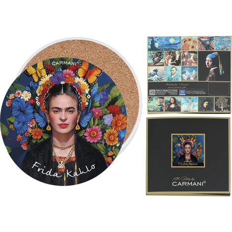 Carmani, posavasos de cerámica para taza o vaso. Inspirado en las pinturas de Frida Kahlo.