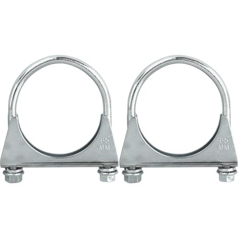 Collier Echappement 2 Pièces, Collier de Pot Universel Réglable Bride de Serrage Silencieux Clip d'Échappement en U pour Réparation Système d'Échappement Voiture (1/5)