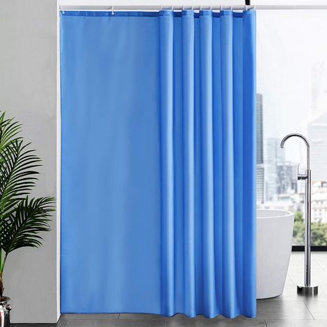 Duschvorhang Überlänge 200x240cm, Anti-Schimmel, Blau, Polyester, Waschbar, inkl. 12 Haken (1/5)