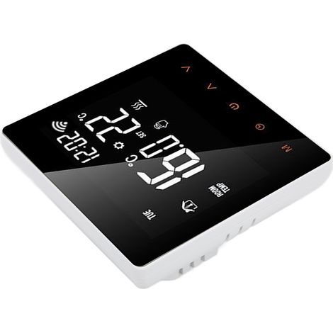 ME81H Thermostat Intelligent Écran LCD Chauffage Sol Eau et Électrique Chaudière Murale Compatible Tuya AC230V Blanc Bouton Orange 3A (1/5)