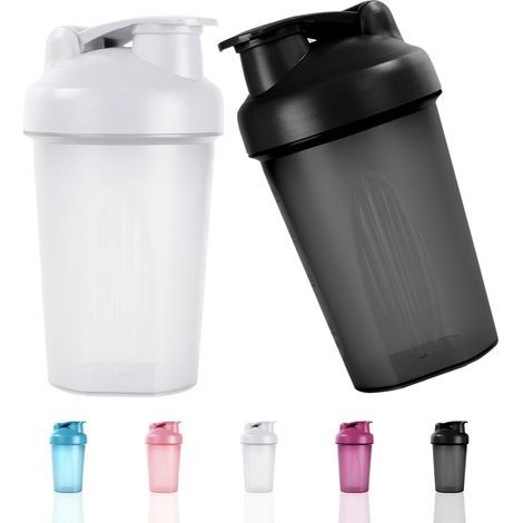 500-ml-Protein-Shaker, 2er-Pack Protein-Shaker mit Mixkugel, Protein-Shakerflasche für Proteinshakes, pulverförmige Nahrungsergänzungsmittel, BPA-freie Sportflaschen (1/5)