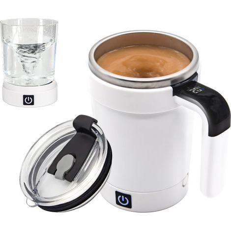 Tasse à mélanger automatique à base séparable, 380 ml, universelle pour tasses plates, mélange à un bouton, affichage numérique de la température, acier inoxydable 304, silicone étanche (1/5)