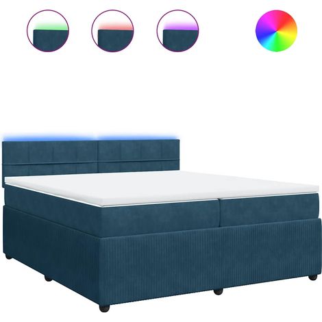 Maison Exclusive - Cama box spring con colchón terciopelo azul 20