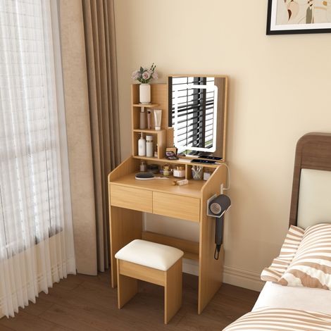 Tavolo da trucco con specchio LED MDF 60 cm OKMYHOME (1/5)