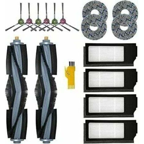 Kit d'Accessoires de Remplacement pour le Robot eur ECOVACS DEEBOT X1 OMNI & X1e OMNI & X1 TURBO & X1+ 16 Packs 2 Brosses Principales & 4 Filtres & 6 Brosses Latérales & 4 Chiffons (1/4)