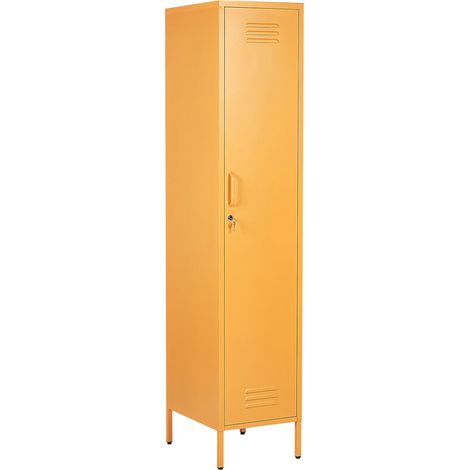 Armario de metal amarillo naranja 38 x 50 cm 5 estantes riel moderno oficina Frome (1/5)