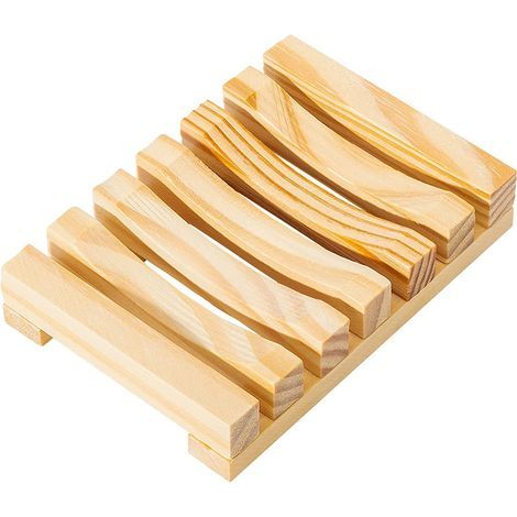1 Stück Seifenschale aus natürlichem Bambusholz, Seifenbox, für Küche, Bad, Schwamm, Seife, Schwämme und mehr (1/4)
