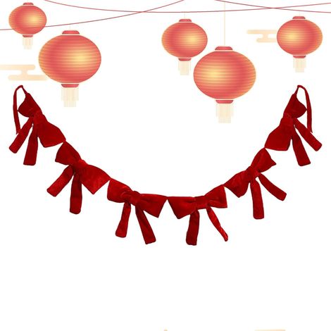 Nœuds Décoratifs pour Noël - Ornement Décoratif en Velours - Nœuds en (1/5)