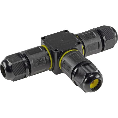 Connecteur de câble CHILITEC, en T, 3 pôles, raccord à pression, IP68