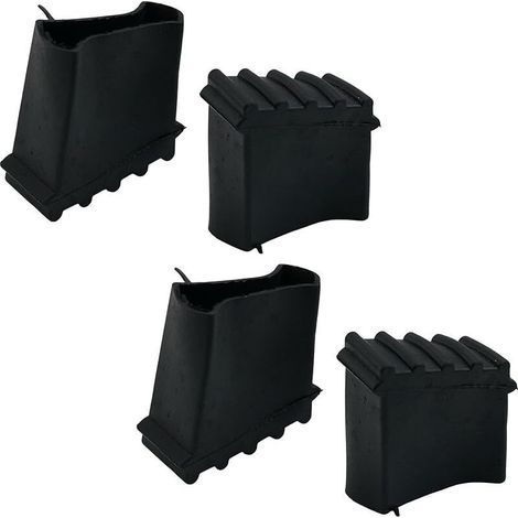 Set di 4 piedini in gomma antiscivolo per scale telescopiche pieghevoli con travi, facili da installare, protezione del pavimento, neri, diametro interno 2,5 x 5 cm (1/5)