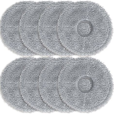 Lot de 8 lingettes microfibres gris foncé – Compatibles aspirateurs robots Dreame L10s/L10/L20/Xiaomi X10/X20 – Nettoyage efficace sols durs (1/5)