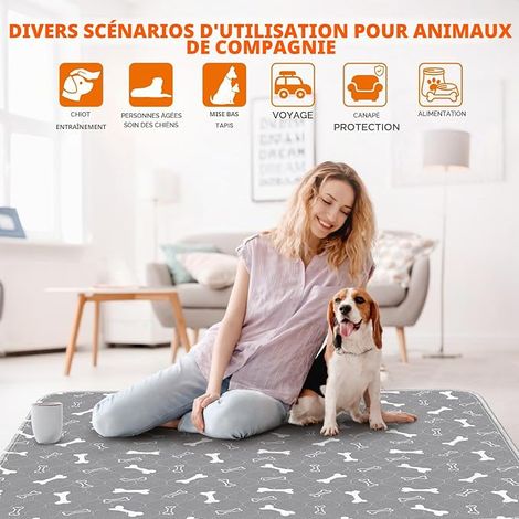 Dog Absorbent Mat 90 x 100 cm Dog Mat Leak-proof Dog Mat with Non-Slip Bottom, Potty Training (1/2)