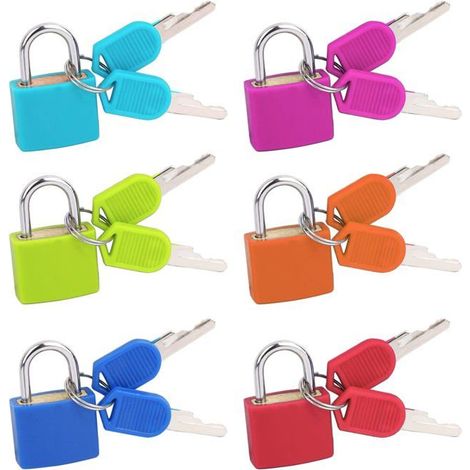 Mini cadenas avec clé - 6, Multicolore petit valise bagage diary armoire sécurité - Multicolore Aucuneary (1/5)