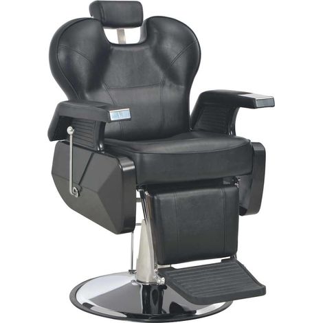 vidaXL Silla de peluquería de cuero sintético negra 72x68x98 cm (1/3)
