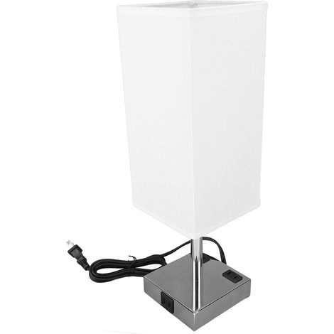 Lampe de table de nuit USB commande tactile ampoule LED abat-jour lin ports USB-C chambre bureau (1/5)