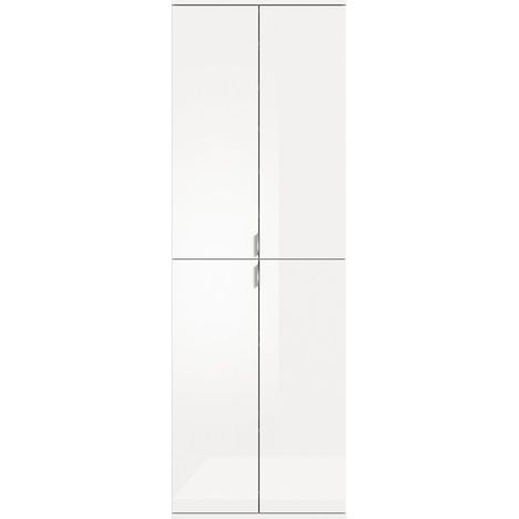 Armadio di stoccaggio BODITE – 4 porte – Bianco lucido – Eleganza e praticità