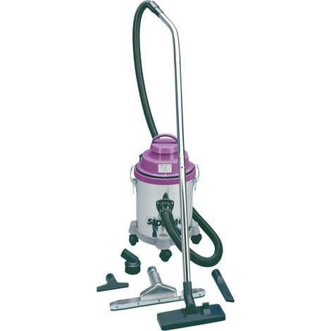 Sidamo – Aspirateur professionnel eau et poussières inox 1200W – Cuve 30L – Dépression 23.52 kPa – Moteur bi-turbine pour chantiers humides (1/3)