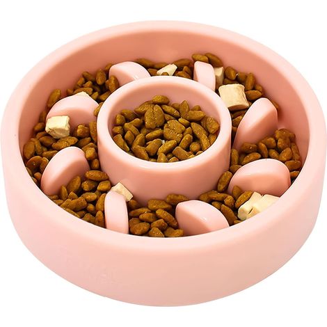 Gamelle Anti Glouton Chien Chat, Gamelle d'alimentation Lente pour Chiens, Gamelle Alimentation Antiderapante, Favorise Digestion Lente, pour Petit Moyen Gros Animal Domestique 153.5cm (1/5)