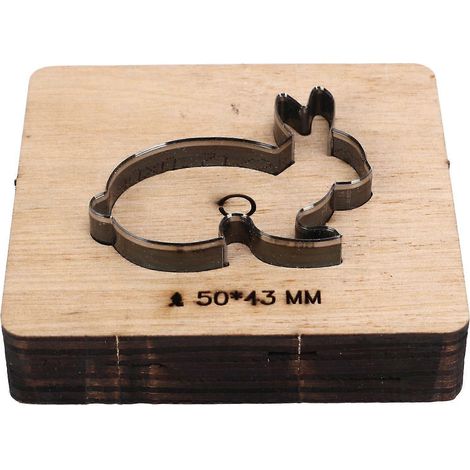 Matrice de découpe en forme de lapin 2025 avec base en bois, moule de poinçonnage pour cuir et métal pour loisirs créatifs (1/5)