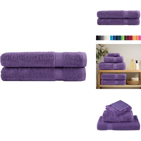 Premium-Saunatücher SOLUND 2 Stk. Lila 80x200 cm 600 g/m² - Saunatuch - Handtuch - Badeset - Wellness - Baumwolle (1/5)
