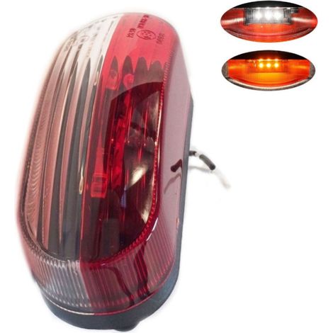Lampe LED, verticale, montage suspendu, avant, arrière, lampe, blanc, rouge, 6 diodes, 12 V, marquage E