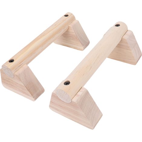 Barre de pompes en bois avec base antidérapante, support pour la pratique du poirier, idéale pour l'entraînement à domicile (20 cm / 7,9 pouces). (1/5)